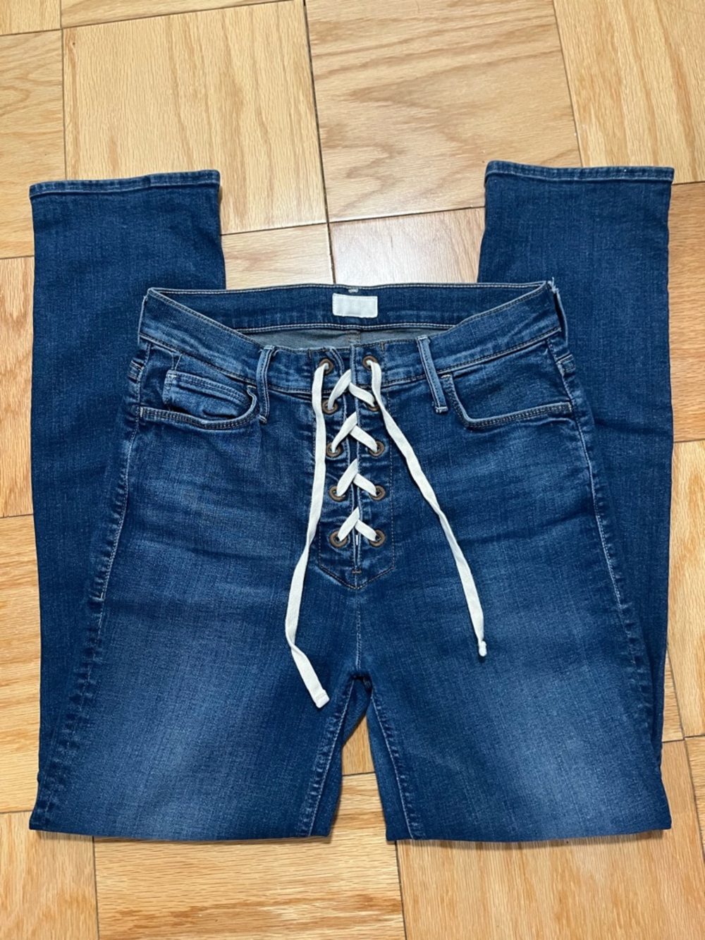 Mother Lace-Up Ankle Jeans - 27